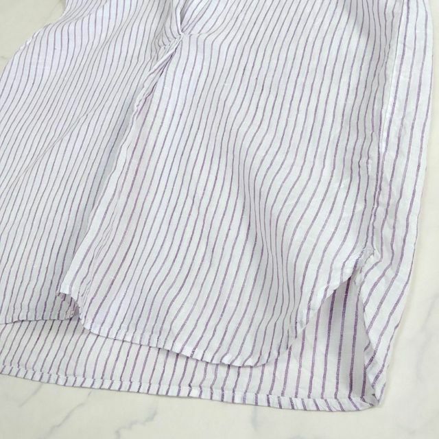 Spick & Span(スピックアンドスパン)のセット スピック&スパン リネンノースリーブブラウス シャツ 麻  紫 z69 レディースのトップス(シャツ/ブラウス(半袖/袖なし))の商品写真