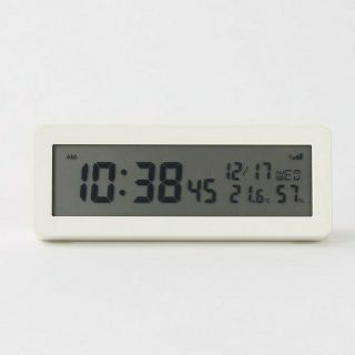 ムジルシリョウヒン(MUJI (無印良品))の【新品】無印良品 デジタル電波時計(大音量アラーム機能つき)／ホワイト(置時計)