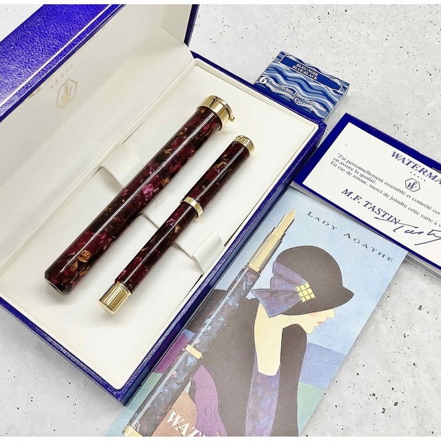 未使用 ウォーターマン 万年筆 レディアガサ 18k waterman 箱付き