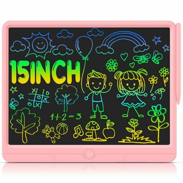 【色: ピンク】Wicue15インチお絵描きボード電子パッド カラースクリーンの