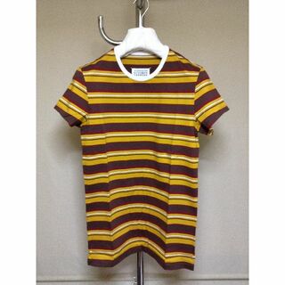 新品 50 18aw マルジェラ ボーダー Tシャツ 黄色 茶色 8658