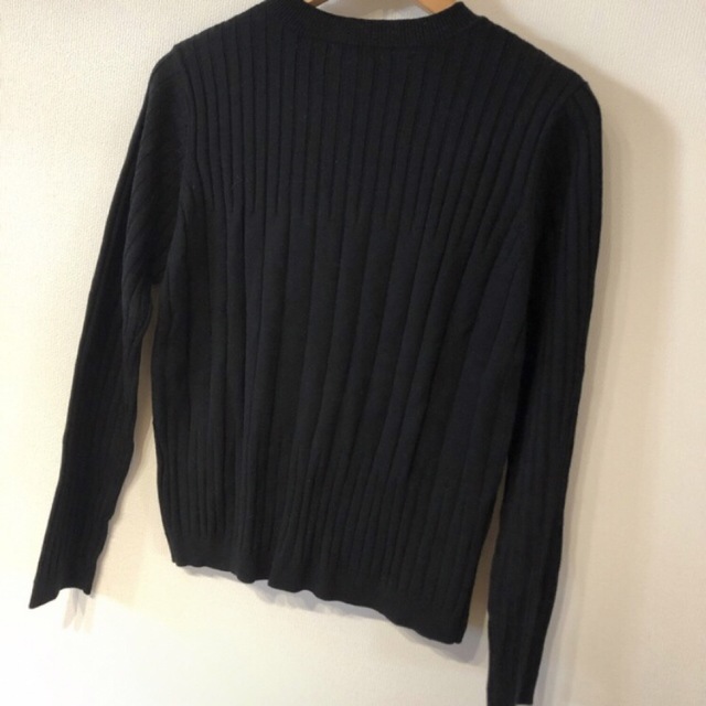美品 favori 黒 デザインニット リブ柄 長袖