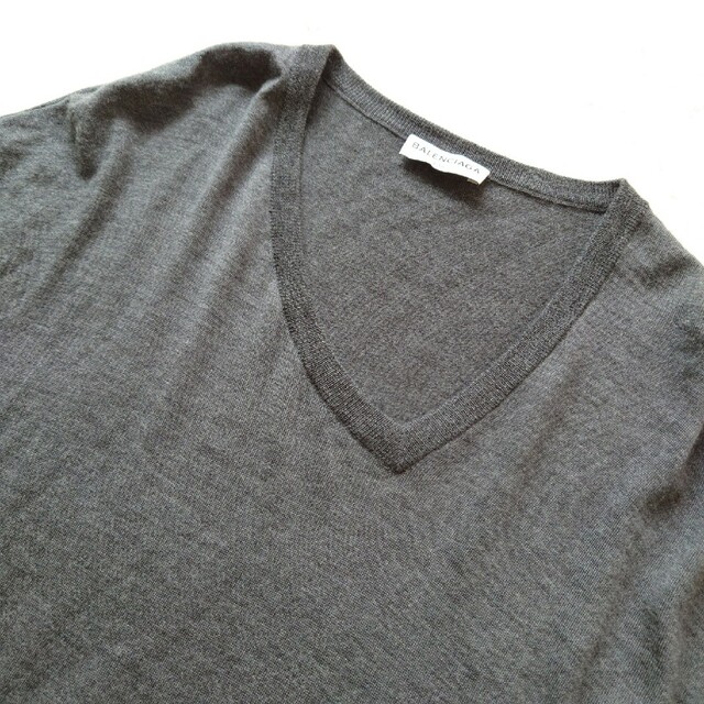 バレンシアガ ニットワンピース アシンメトリー カシミヤ GRAY34