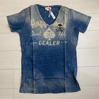 ディーゼル(DIESEL)の美品！Disel ディーゼル Tシャツ 半袖 ブルー(Tシャツ/カットソー(半袖/袖なし))