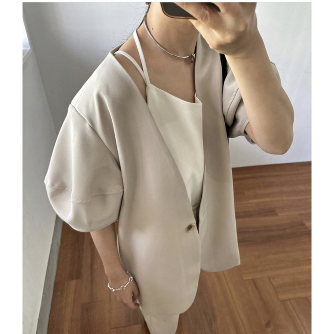 I_am  cocoon sleeve jacket beige