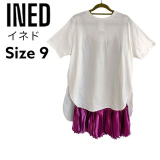 イネド(INED)の⭐️訳あり・新品⭐️ INED バックロングカットソー　ホワイト　レディース9号(シャツ/ブラウス(半袖/袖なし))