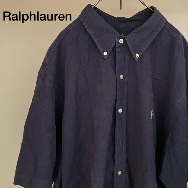 Ralph Lauren(ラルフローレン)のラルフローレン BDシャツ 半袖 90s 刺繍ロゴ ビッグサイズ メンズのトップス(シャツ)の商品写真