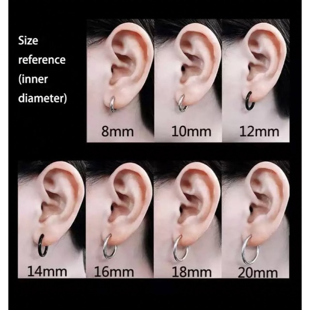 即納】 ❤送料無料❤フープ ピアス リング オーロラ 8mm 2個 両耳 ステンレス 1set2個 8mm フープピアス シルバー リング シンプル 両耳 男女兼用