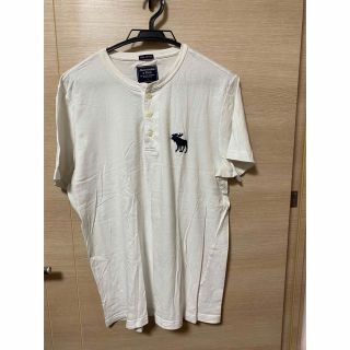 アバクロンビーアンドフィッチ(Abercrombie&Fitch)の【シウイチ様専用】Tシャツ　ヘンリーネック　アバクロ　ホワイト　L(Tシャツ/カットソー(半袖/袖なし))