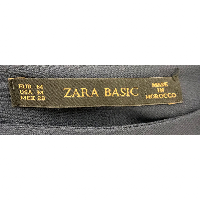 ZARA(ザラ)のZARAのフリルワンピース ネイビーM レディースのワンピース(ひざ丈ワンピース)の商品写真