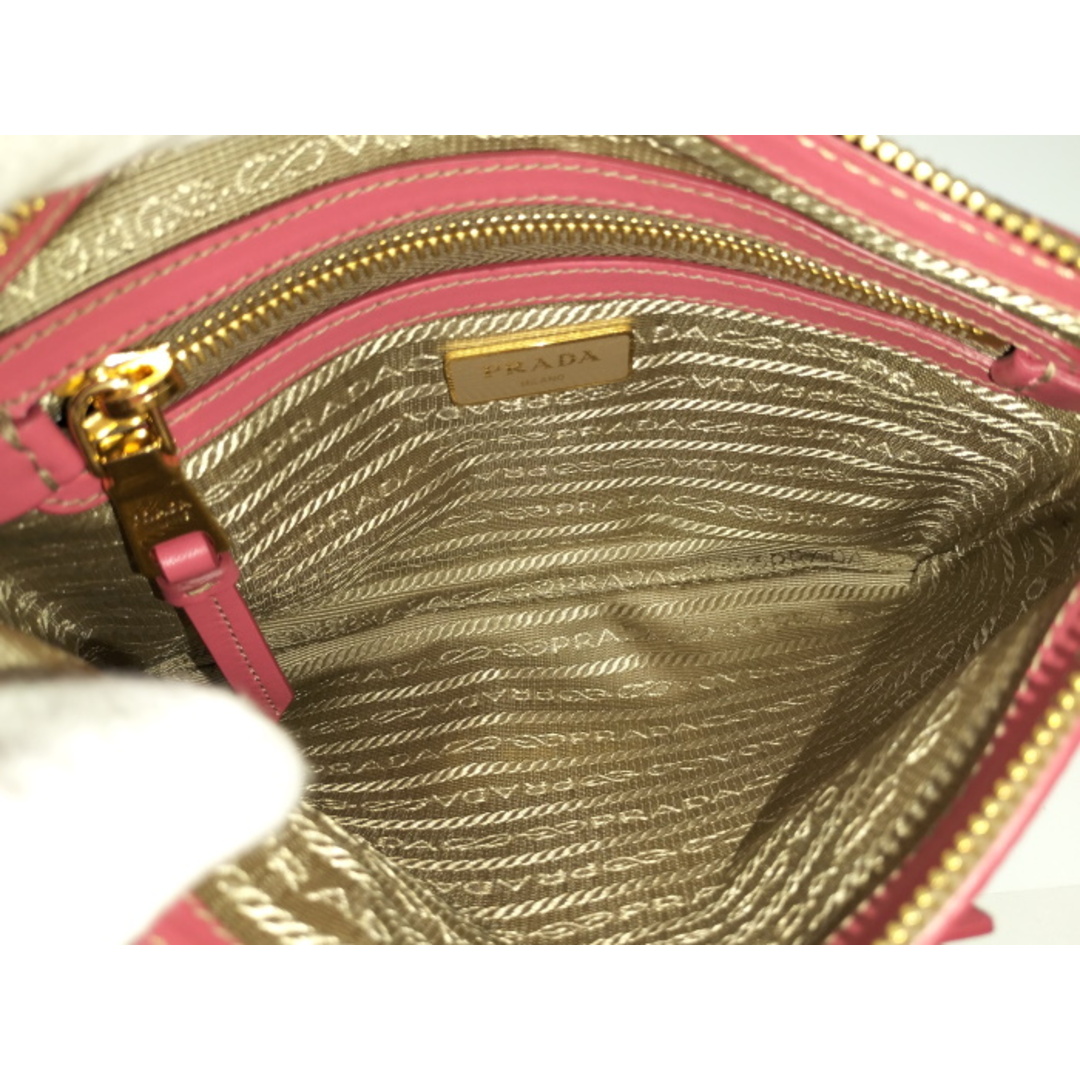 PRADA - PRADA ショルダーバッグ ジャガード キャンバス ピンク PRADA - PRADA ショルダーバッグ ジャガード キャンバス ピンク