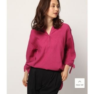 グローバルワーク(GLOBAL WORK)の美品☆GLOBAL WORK(グローバルワーク)☆リネン スキッパー シャツ Ｌ(シャツ/ブラウス(長袖/七分))