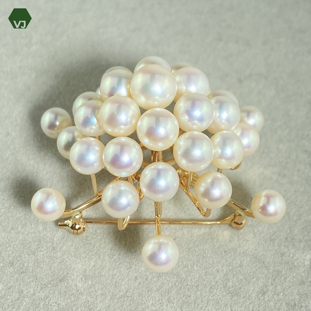 TASAKI - 【21-01】【TASAKI】パール ブローチ【中古】【K14PG TASAKI - 【21-01】【TASAKI】パール ブローチ【中古】【K14PG