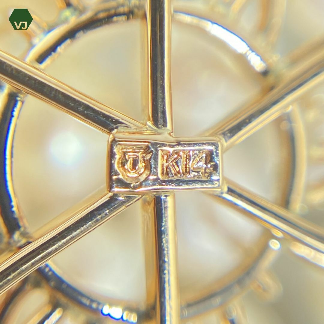 TASAKI - 【21-01】【TASAKI】パール ブローチ【中古】【K14PG TASAKI - 【21-01】【TASAKI】パール ブローチ【中古】【K14PG