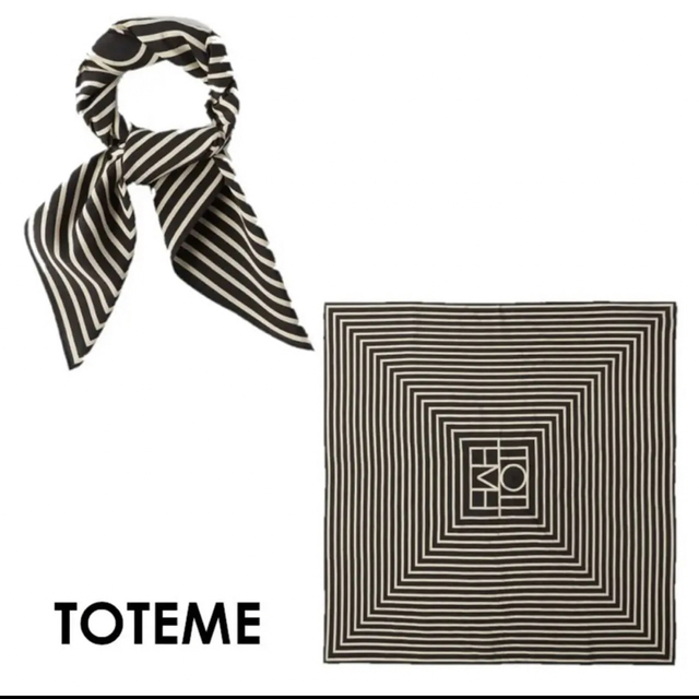 TOTEME トーテム 100%シルク スカーフ ブラック - バンダナ/スカーフ