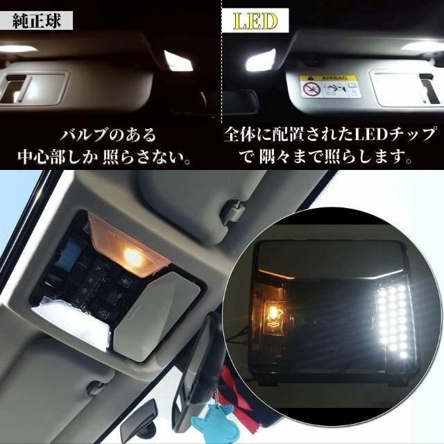 ハイエース LED ルームランプ トヨタ ハイエース200系 4型/5型/6型 自動車/バイクの自動車(汎用パーツ)の商品写真