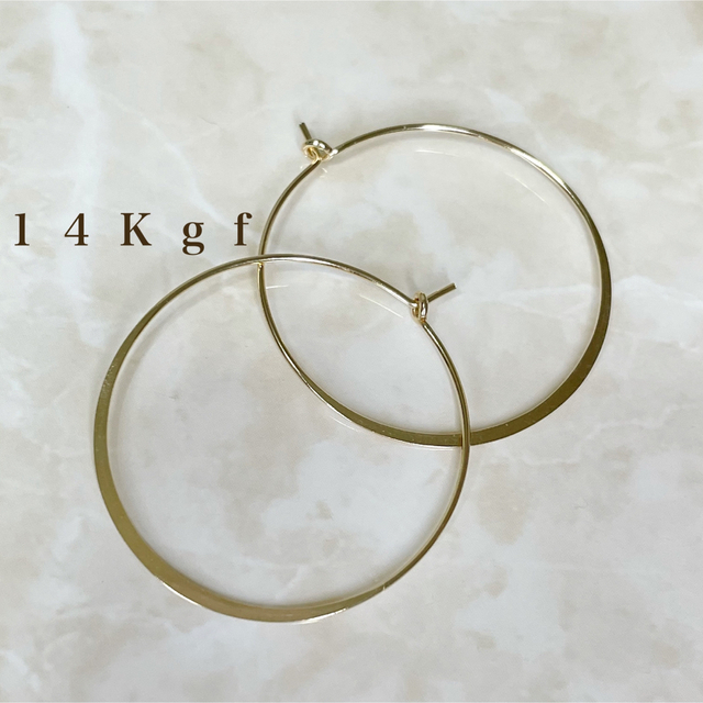 14Kgf ／K14gfシンプルフープピアス ミニフープ 1.5㎝ リングピアス レディースのアクセサリー(ピアス)の商品写真