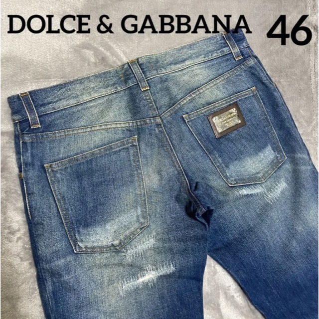 DOLCE & GABBANAドルチェ&ガッバーナ ダメージデニム ゴールド