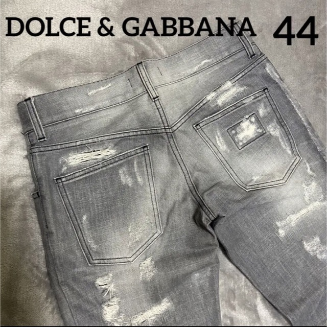 DOLCE & GABBANAドルチェ&ガッバーナ  ダメージデニム12ゴールド76わたり幅