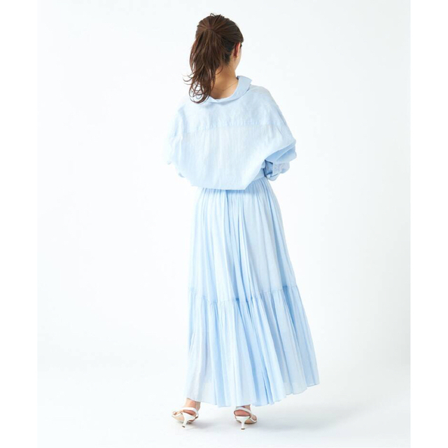 Plage RA/CO Sheer スカート　サックスブルー38素材コットン