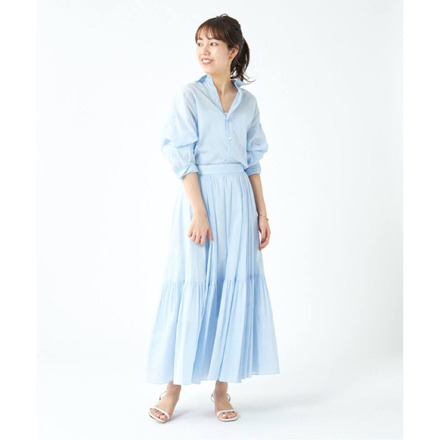 Plage RA/CO Sheer スカート　サックスブルー38素材コットン