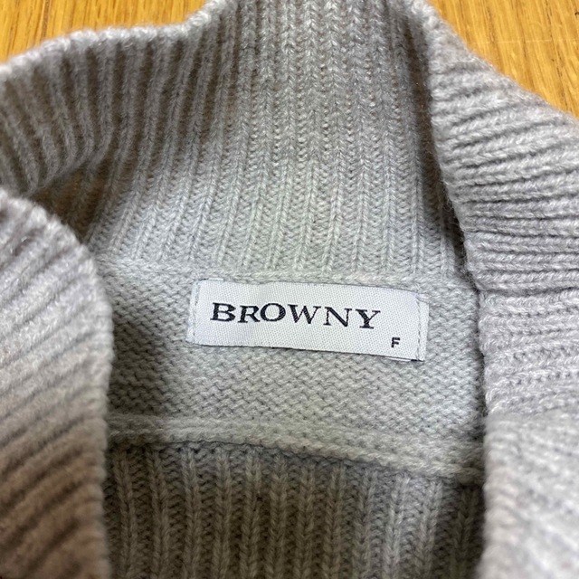 BROWNY(ブラウニー)のBROWNY  ワンピース　ロングセーター　フリーサイズ　グレー レディースのワンピース(ロングワンピース/マキシワンピース)の商品写真