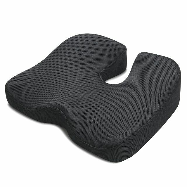 【色: ブラック】IKSTAR 座布団 低反発クッション 椅子 オフィス 通気性