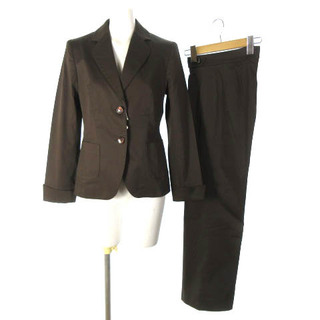 マックスマーラ(Max Mara)のマックスマーラ タグ付き セットアップ パンツ スーツ コットン 茶 38(スーツ)