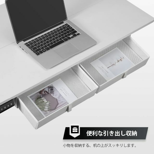 【色: 白い】YeTom 昇降式デスク マウスパッド付き 電動式スタンディングデ