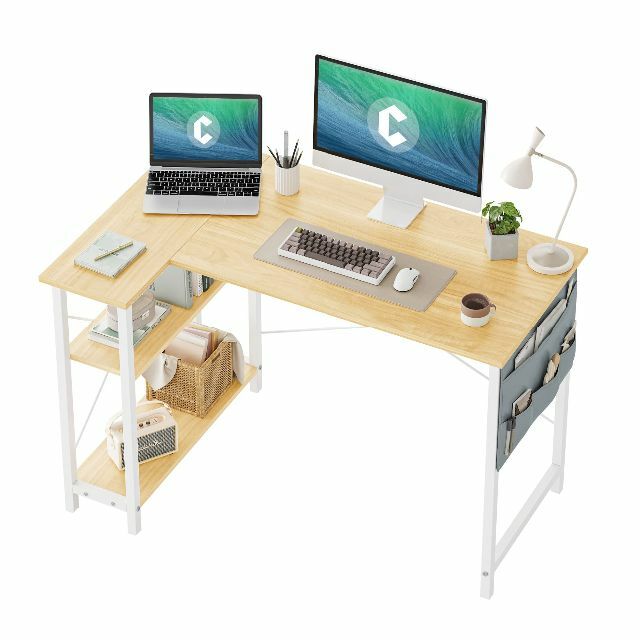 【色: ナチュラル】CubiCubi l字デスク 幅110cm*奥行き70cmオフィス/パソコンデスク