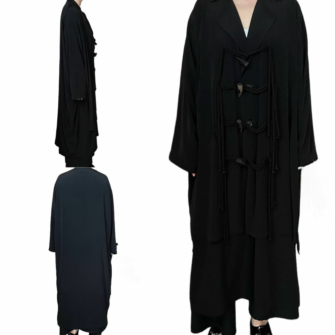 Yohji Yamamoto(ヨウジヤマモト)のヨウジヤマモト NN-C51-500 サイドギャザーコート ワイズ/Y’s メンズのジャケット/アウター(チェスターコート)の商品写真