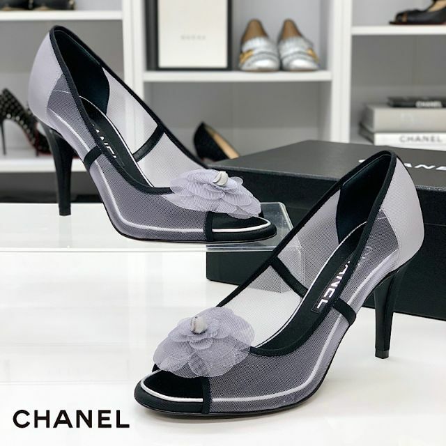 CHANEL シャネル オープントゥパンプス-