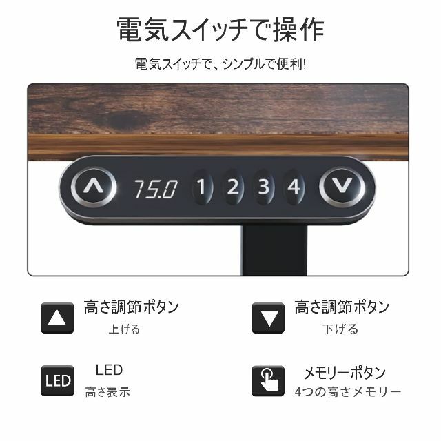 Radlove パソコンデスク 電動昇降式 デスク 電動式 パソコンデスク ゲー