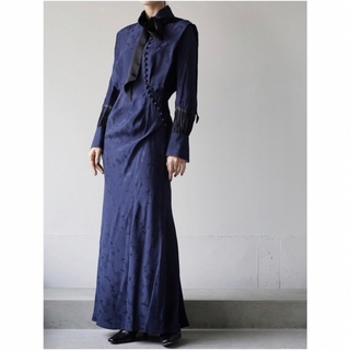 マメ(mame)のCrane Pattern Jacquard Hand-Dyed Dress(ロングワンピース/マキシワンピース)