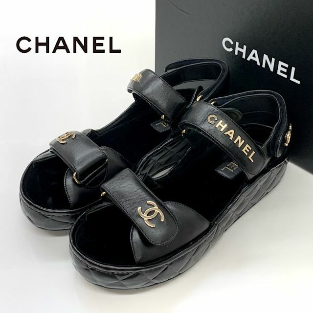 シャネル chanelサンダルブラック