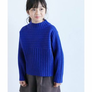 ロペピクニック(Rope' Picnic)の【ブルー（44）】【KIDS】リブ切り替えニットプルオーバー/リンクコーデ/洗える・パチパチしにくい(ニット)