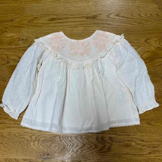 ザラキッズ(ZARA KIDS)のZARA baby ザラ フリル　刺繍　ピンク　ブラウス　 サイズ  98 (ブラウス)