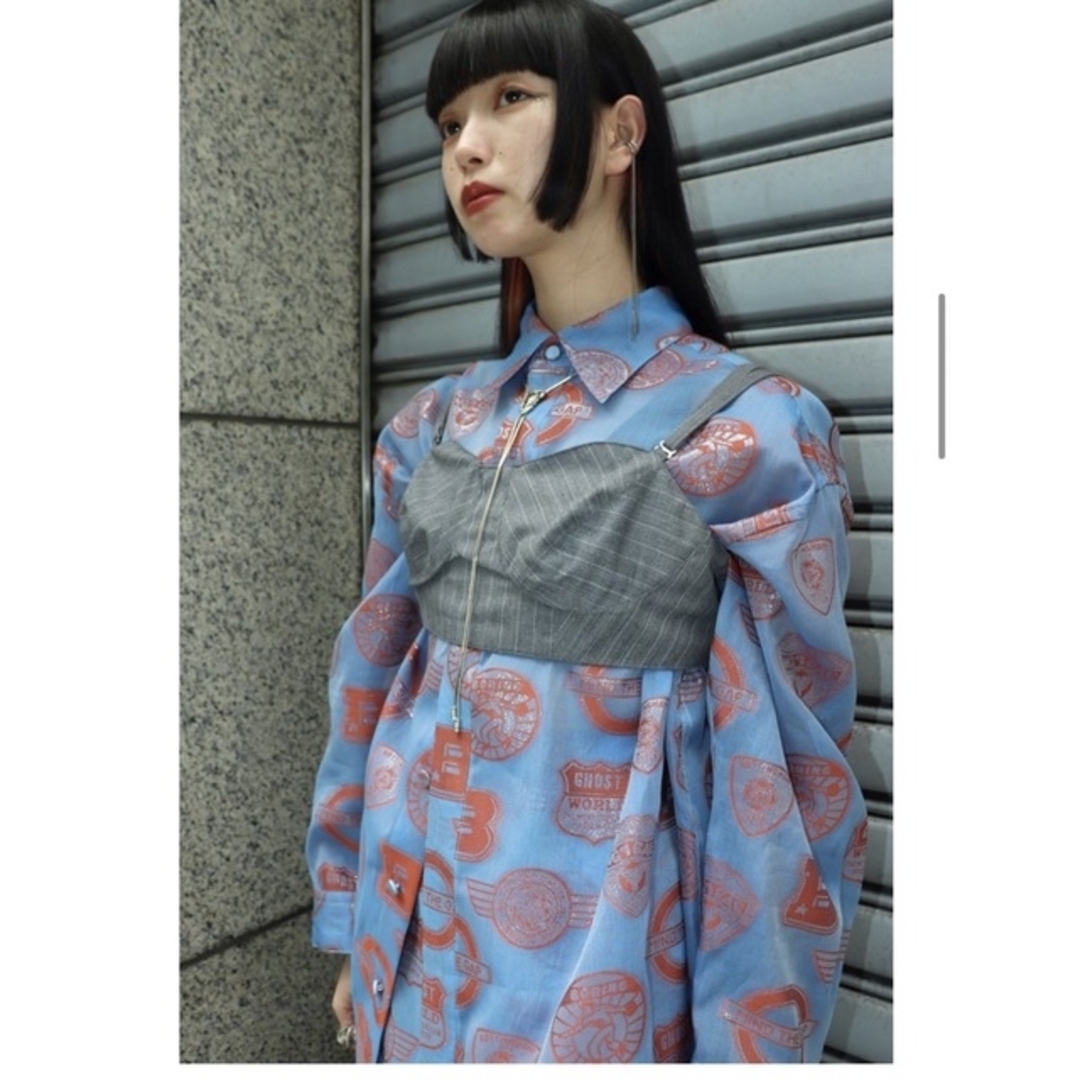 お値下BELPER✴︎MANY PATCH SHIRT(BLUE/ORANGE) レディースのトップス(シャツ/ブラウス(長袖/七分))の商品写真