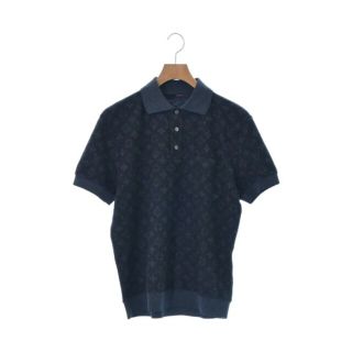 美品 ルイヴィトン LOUIS VUITTON シャツ ポロシャツ ニット ダミエ ウール トップス メンズ イタリア製 M ブラック