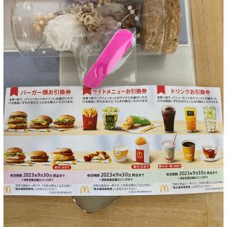 マクドナルド(マクドナルド)の💅ネイルミニやすり１枚とマクドナルド株主優待券1シート(ネイル用品)