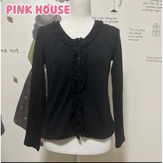 ピンクハウス(PINK HOUSE)の#122 ピンクハウス 黒 ニット編みが可愛い セットアップ(セット/コーデ)