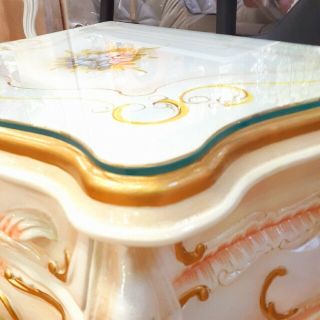 輸入家具 プリンセス 『猫足二段サイドテーブル』 手彫り彫刻