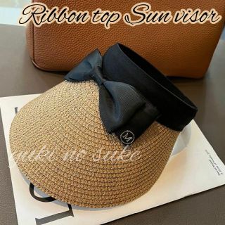 Ribbon top sun visor ストローリボンサンバイザー(その他)