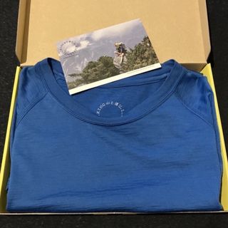 山と道 100% メリノ ライト ロングスリーブ S ブルー 長袖 Tシャツ(登山用品)