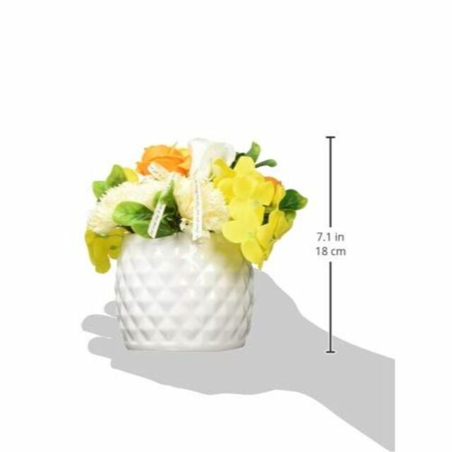 【色: イエロー】ポピー名古屋 ソープフラワー 造花 花束 ギフト シャボンフラ