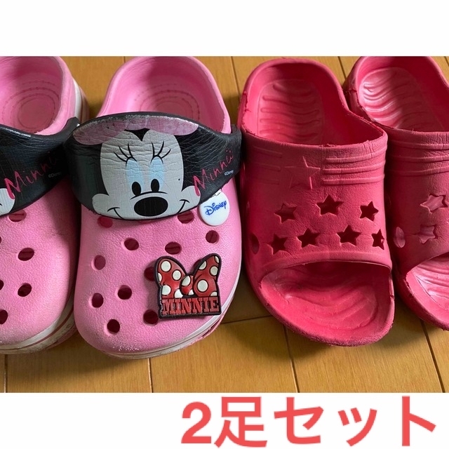 しまむら(シマムラ)の子供キッズサンダルクロックス16cm女の子シューズスニーカーしまむらGUユニクロ キッズ/ベビー/マタニティのキッズ靴/シューズ(15cm~)(サンダル)の商品写真