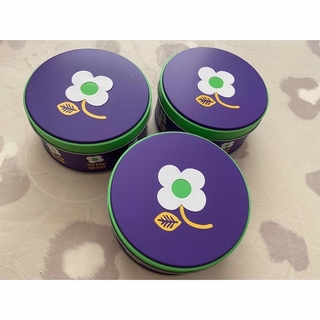 缶　インテリア　紫　ビビットカラー　3個セット(小物入れ)