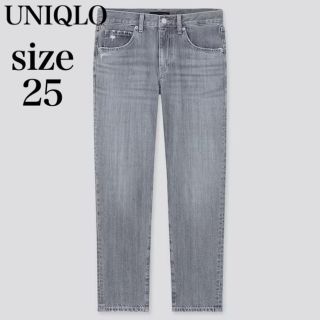 ユニクロ(UNIQLO)のUNIQLO ユニクロ　リラックステーパードアンクルジーンズ　GRAY 25(デニム/ジーンズ)