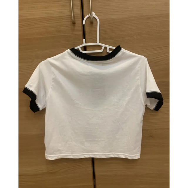 【未着用・新品】リンガーショート丈Tシャツ レディースのトップス(Tシャツ(半袖/袖なし))の商品写真