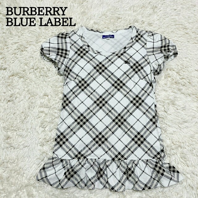 BURBERRY BLUE LABEL(バーバリーブルーレーベル)のBURBERRY　バーバリーブルーレーベル　チュニック　カットソー　チェック柄 レディースのトップス(チュニック)の商品写真